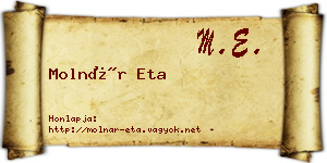 Molnár Eta névjegykártya